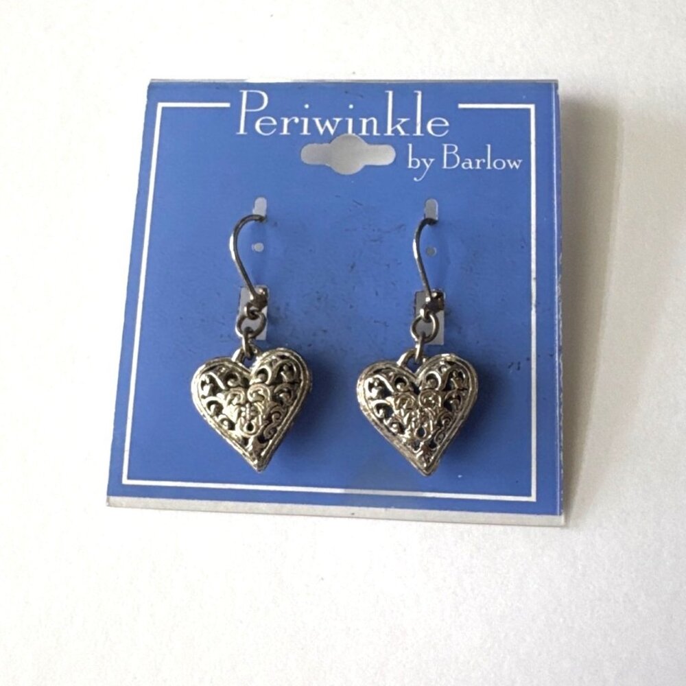 Periwinkle By Barlow Heart-Shaped Filigree Dangle Earrings